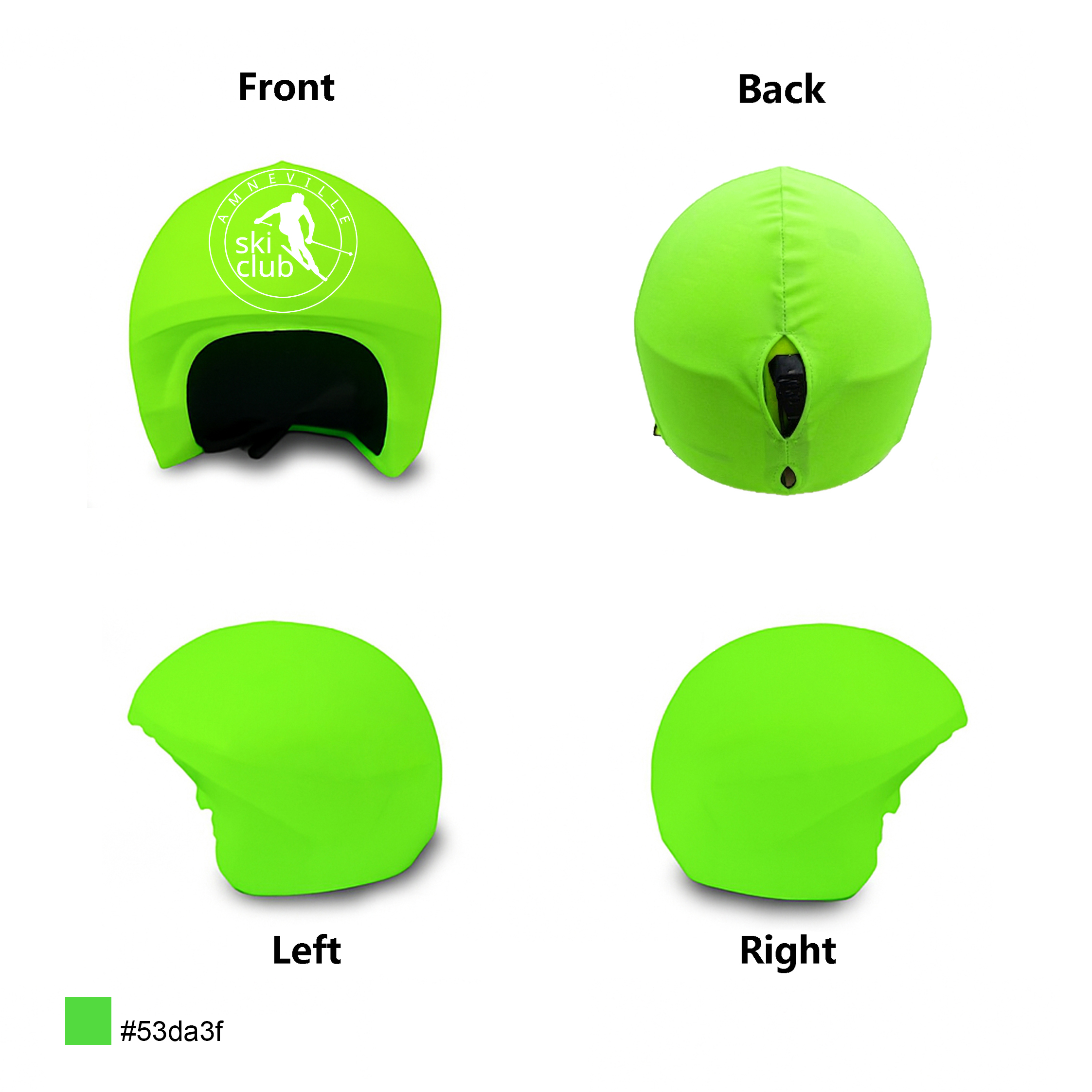 copri casco da sci con stampa personalizzata
