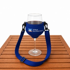 Portabicchiere da Vino in Neoprene con Lanyard e Logo A...