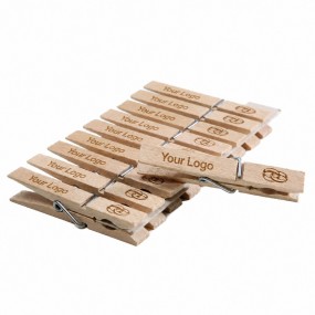 Mollette in Legno con Logo Aziendale Personalizzato